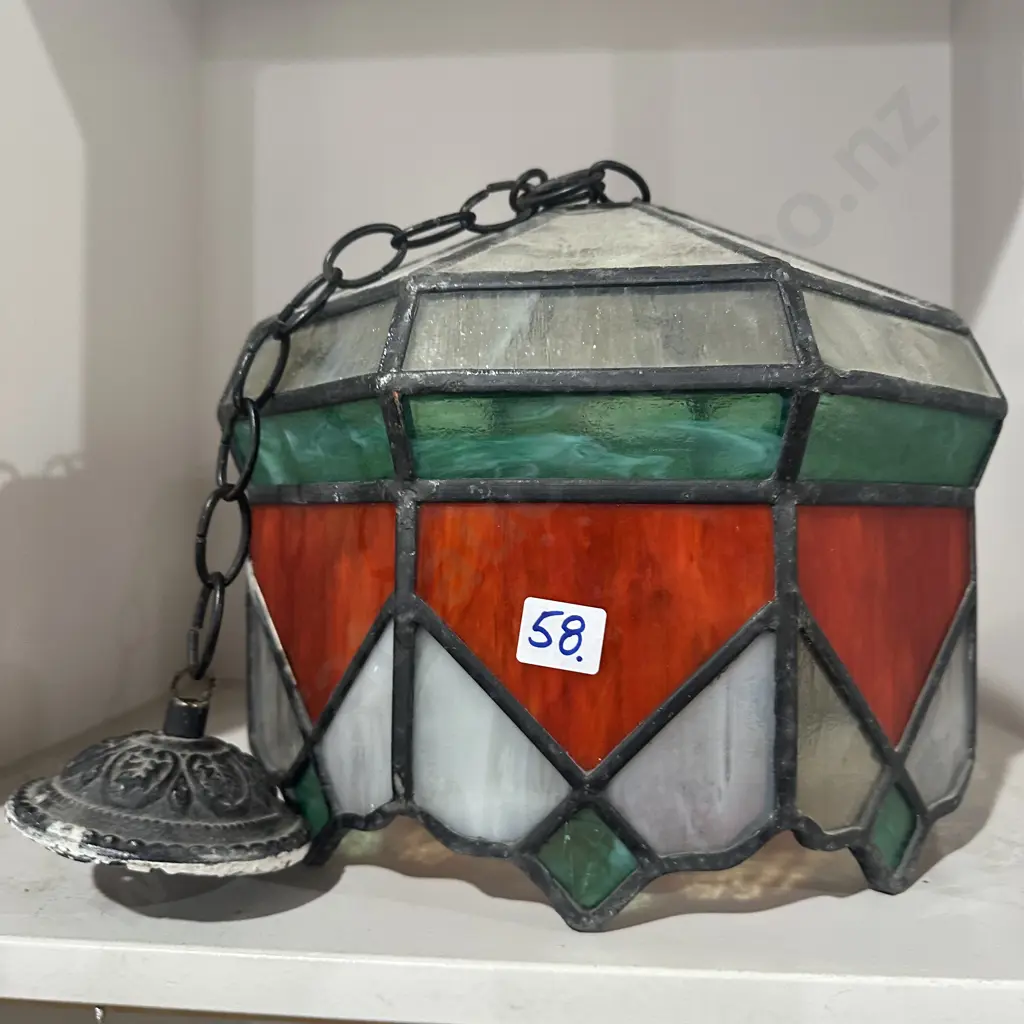 Original Art Deco lead light fitting Image 1++
