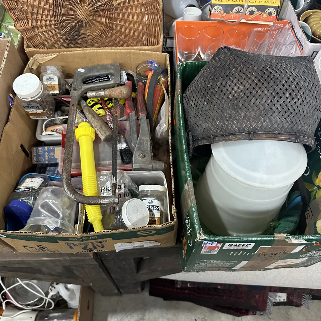 2 box tools and hardware plus bird feeder Image 1++