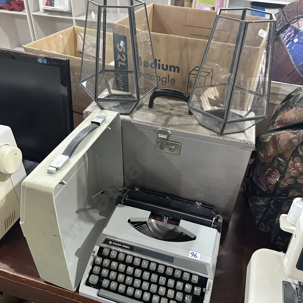 typewritter, file, glass planters Image 1++