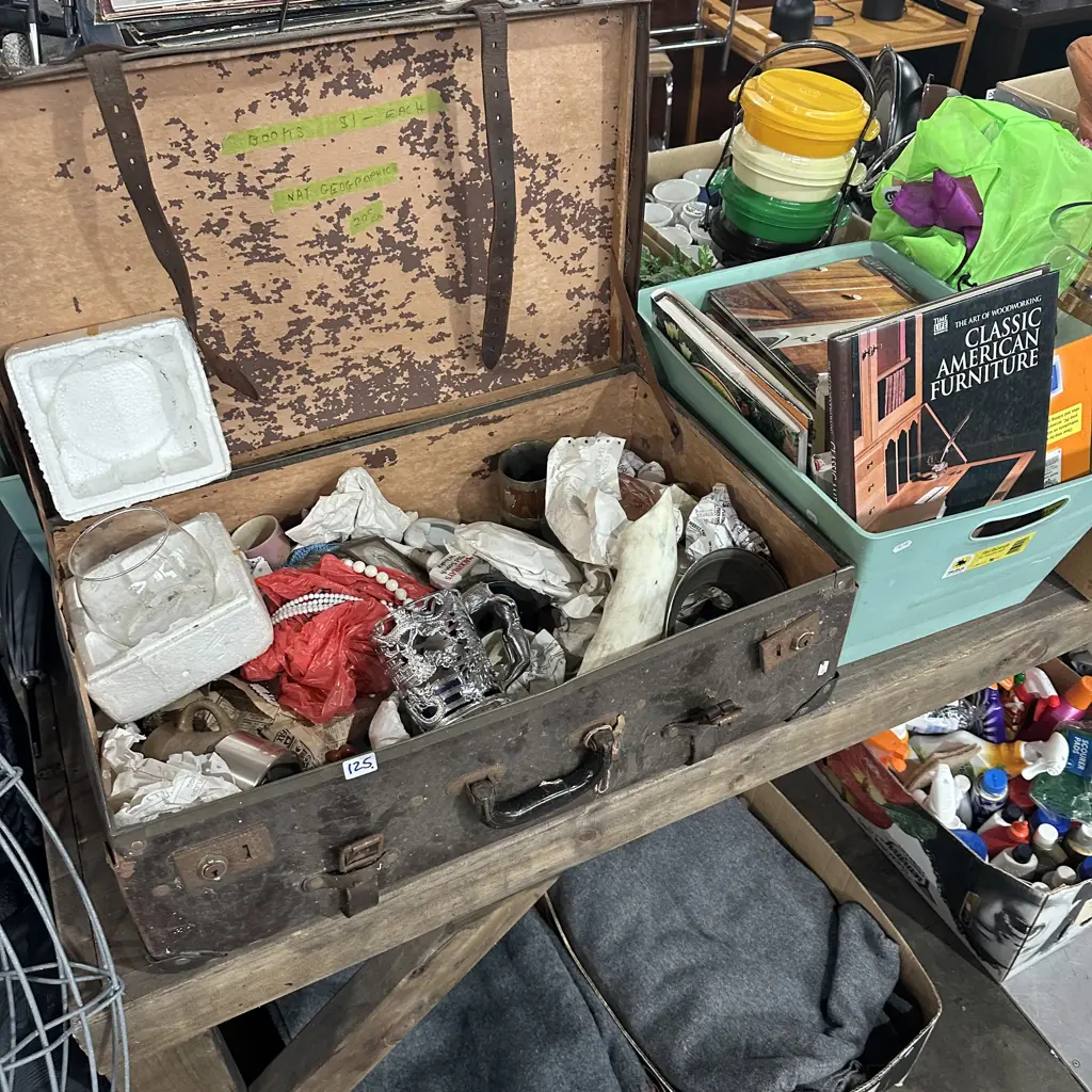 Suitcase and contents plus books Image 1++