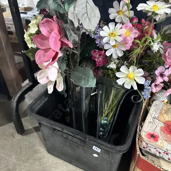 Vases and flowers