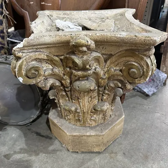 Damaged plinth