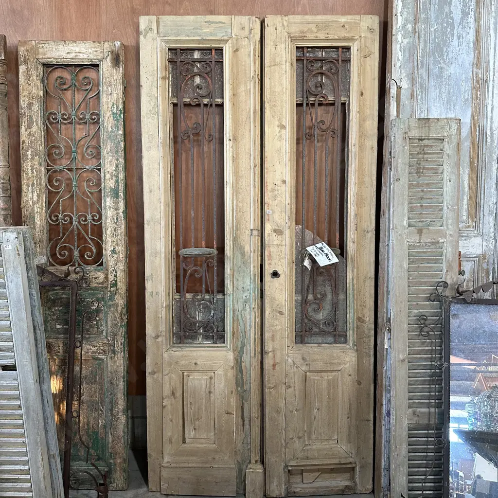 Pr metal wood doors 2400mmx1130 (both doors approx) Image 1++