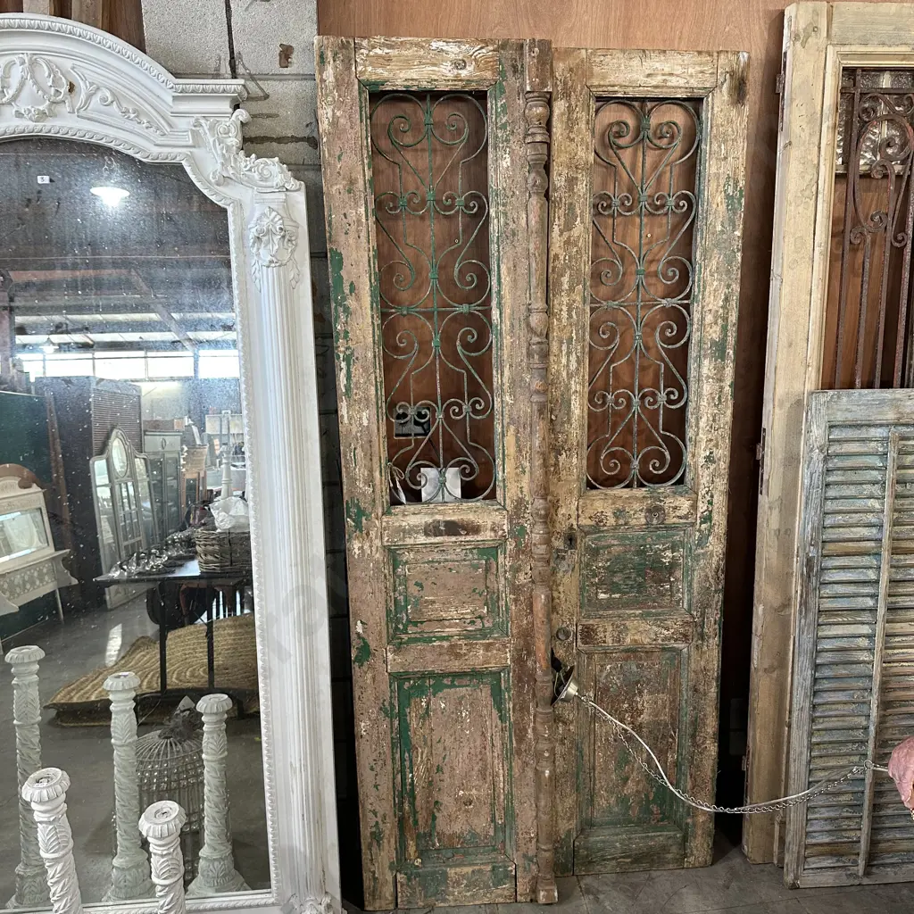 Pr of Green washed doors 2550mmx1070 (both doors approx) Image 1++