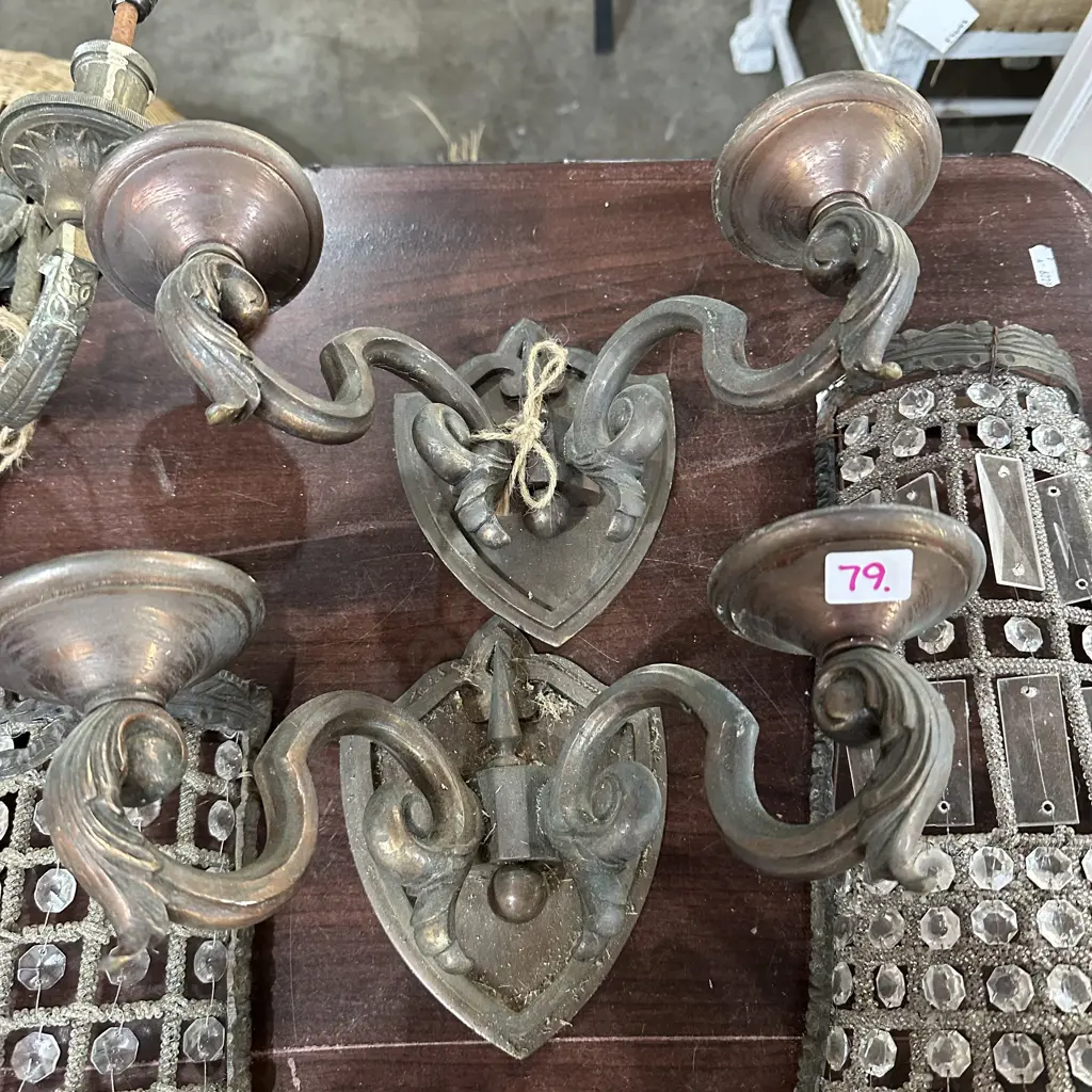 Pr Brass wall sconces Image 1++