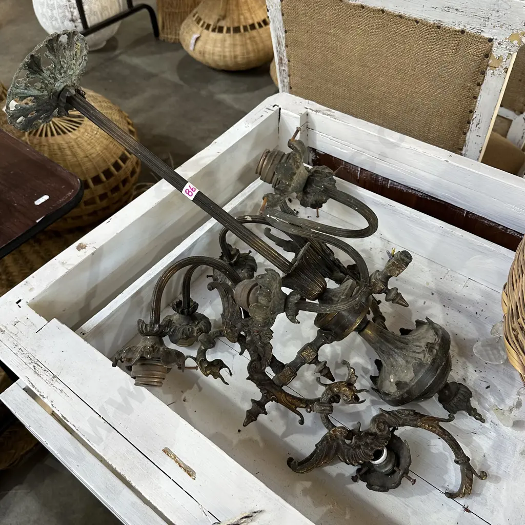 Damaged Brass chandelier Image 1++