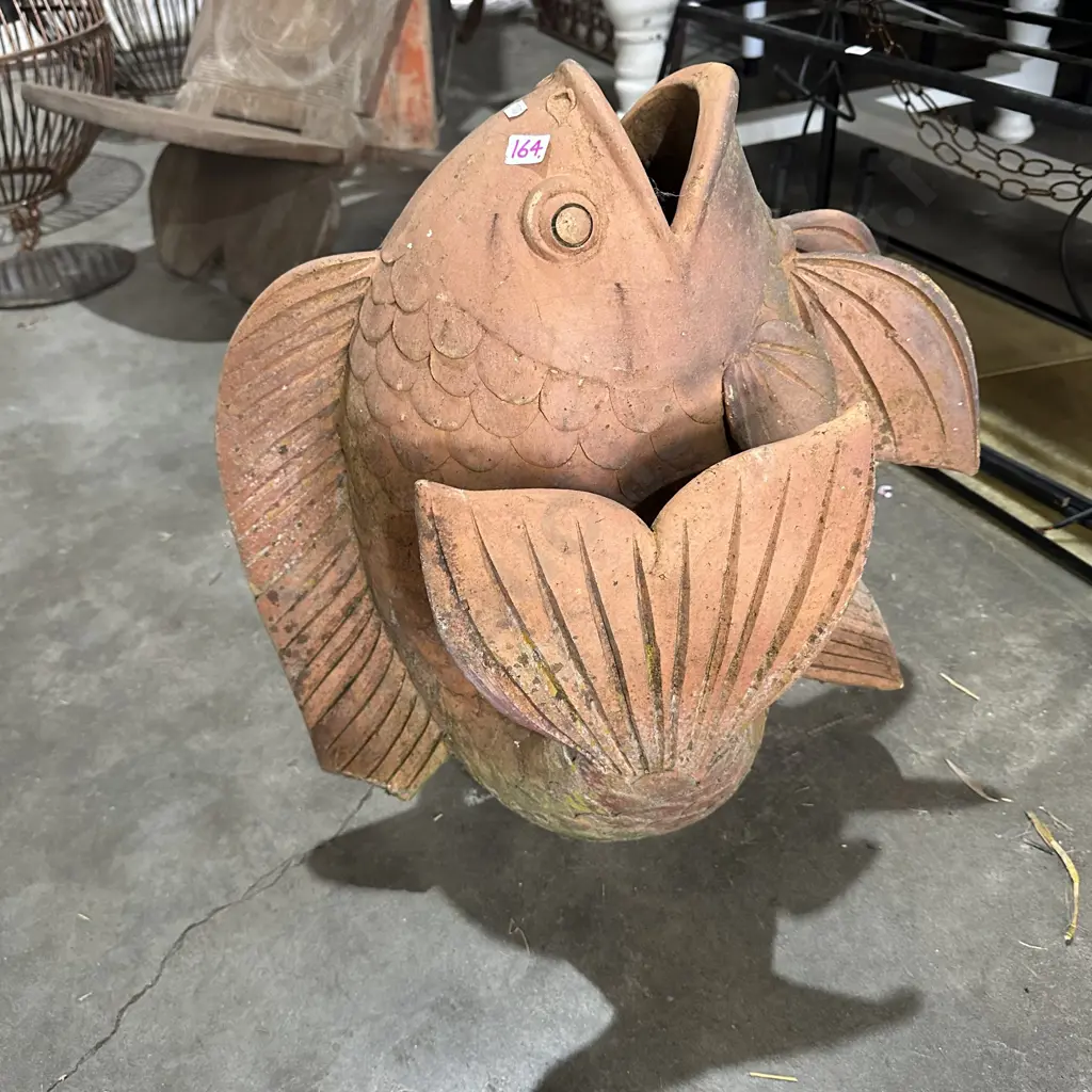 Large terracotta garden carp Image 1++