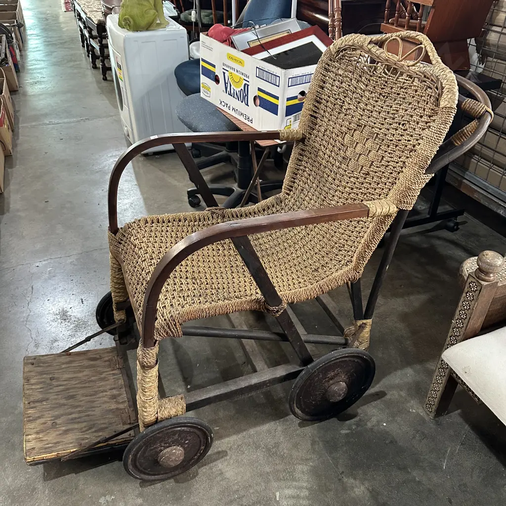 Vintage Seagrass wheelchair Image 1++