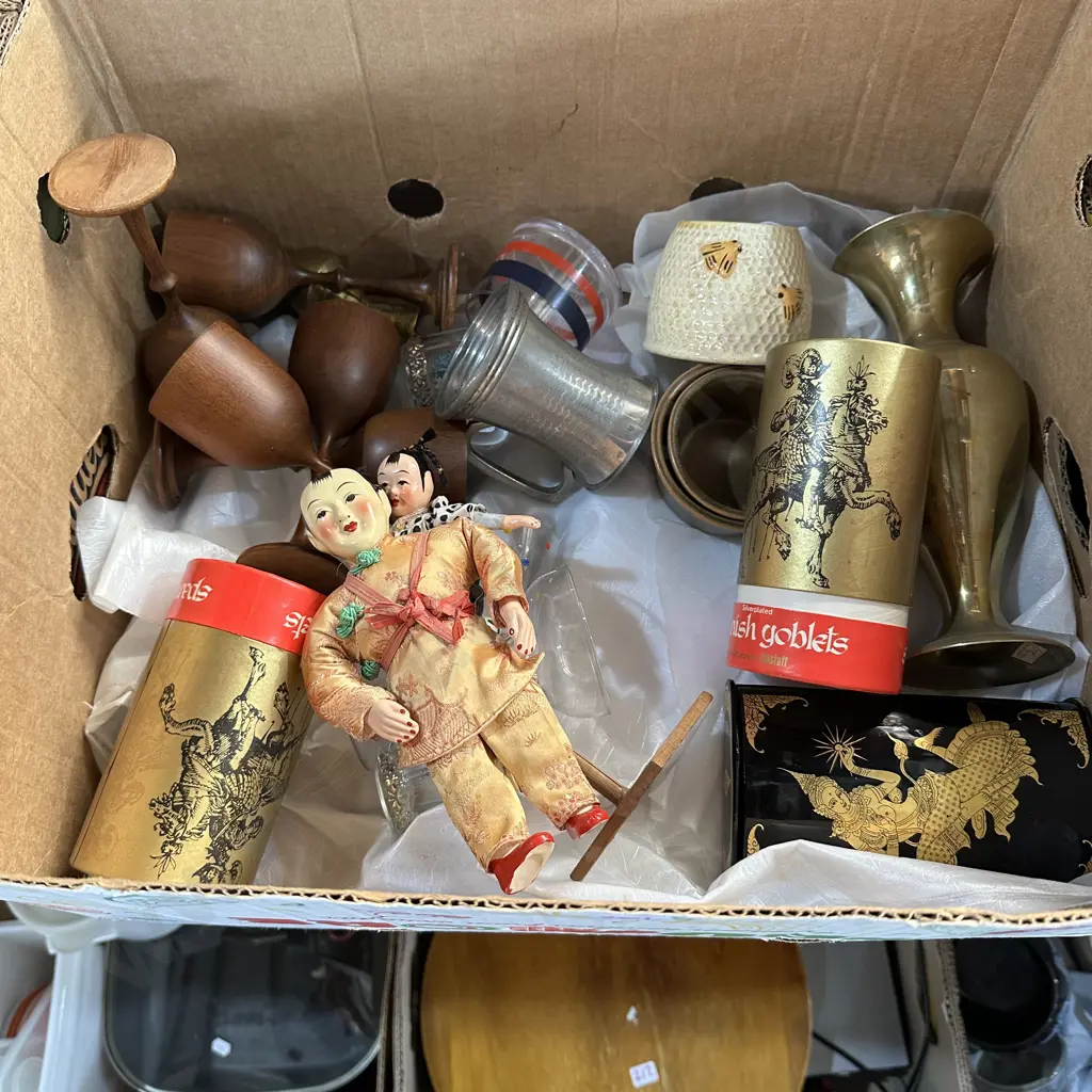 Wooden wine cups, doll, etc Image 1++