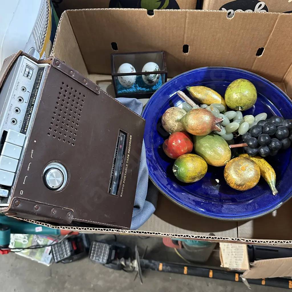 Portable tape recorder and fruit bowl Image 1++