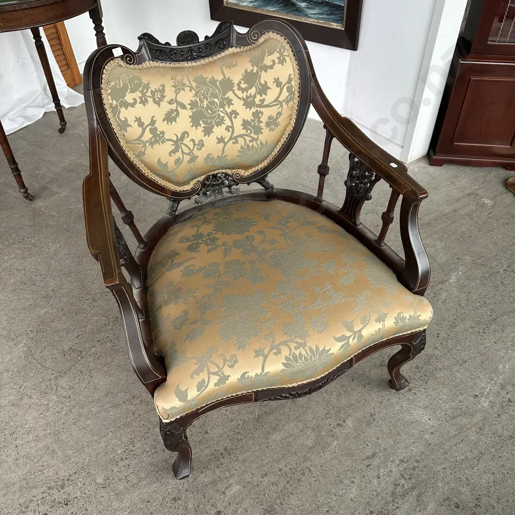Chippendale Sheraton revival chair (has repair to front feet) Image 1++