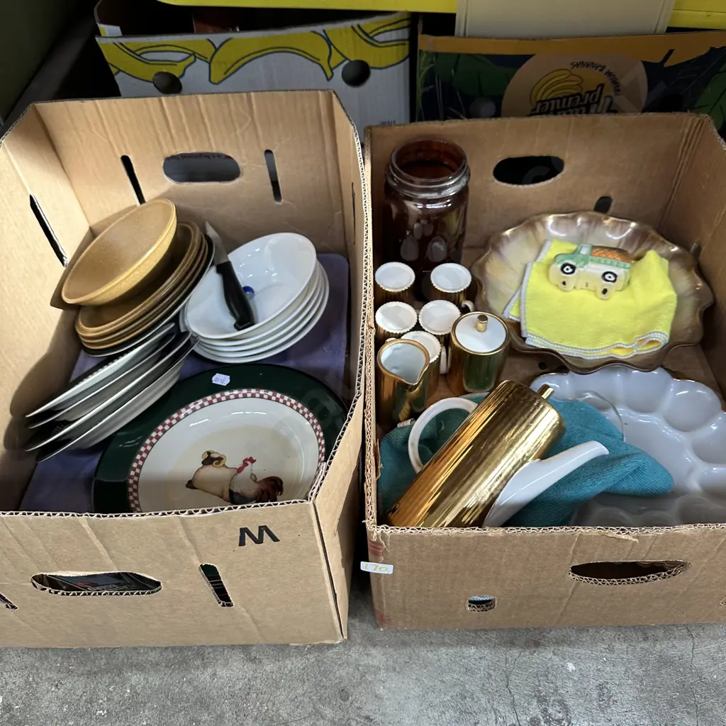 2 Boxes, Temuka plates,coffee set etc Image 1++