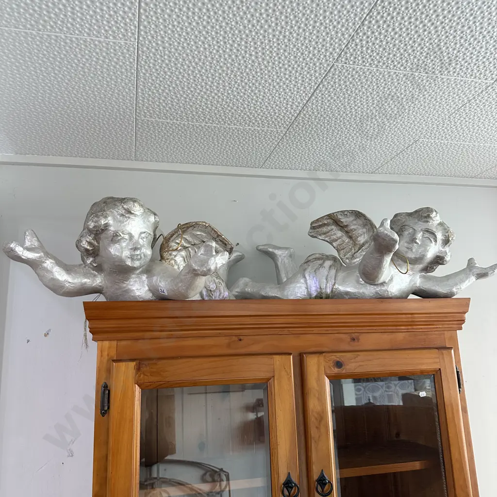 Pr of hanging paper mache Cupids Image 1++