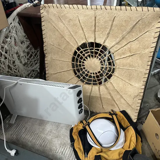 Metal frame wall hanging, bag, helmet, heater