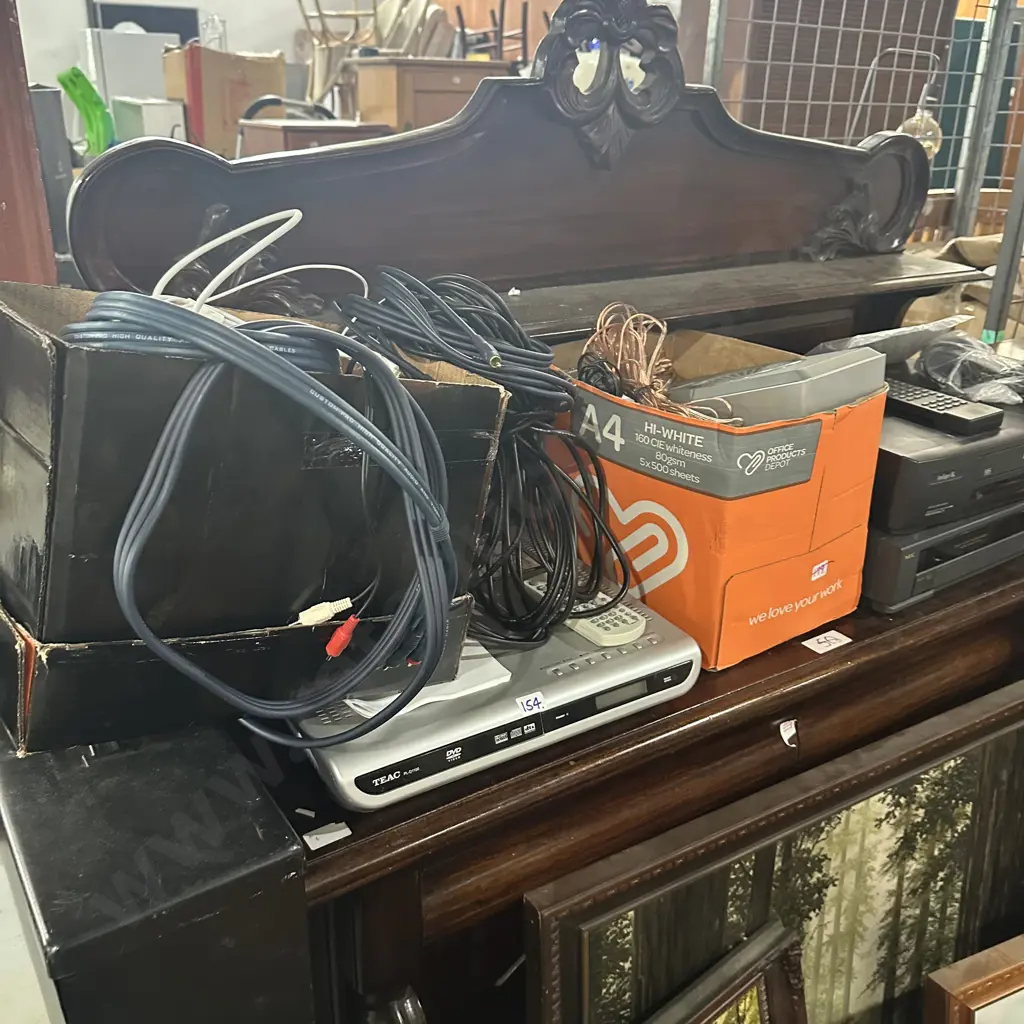 Teak system plus VCRs plus printer and files and electricals Image 1++