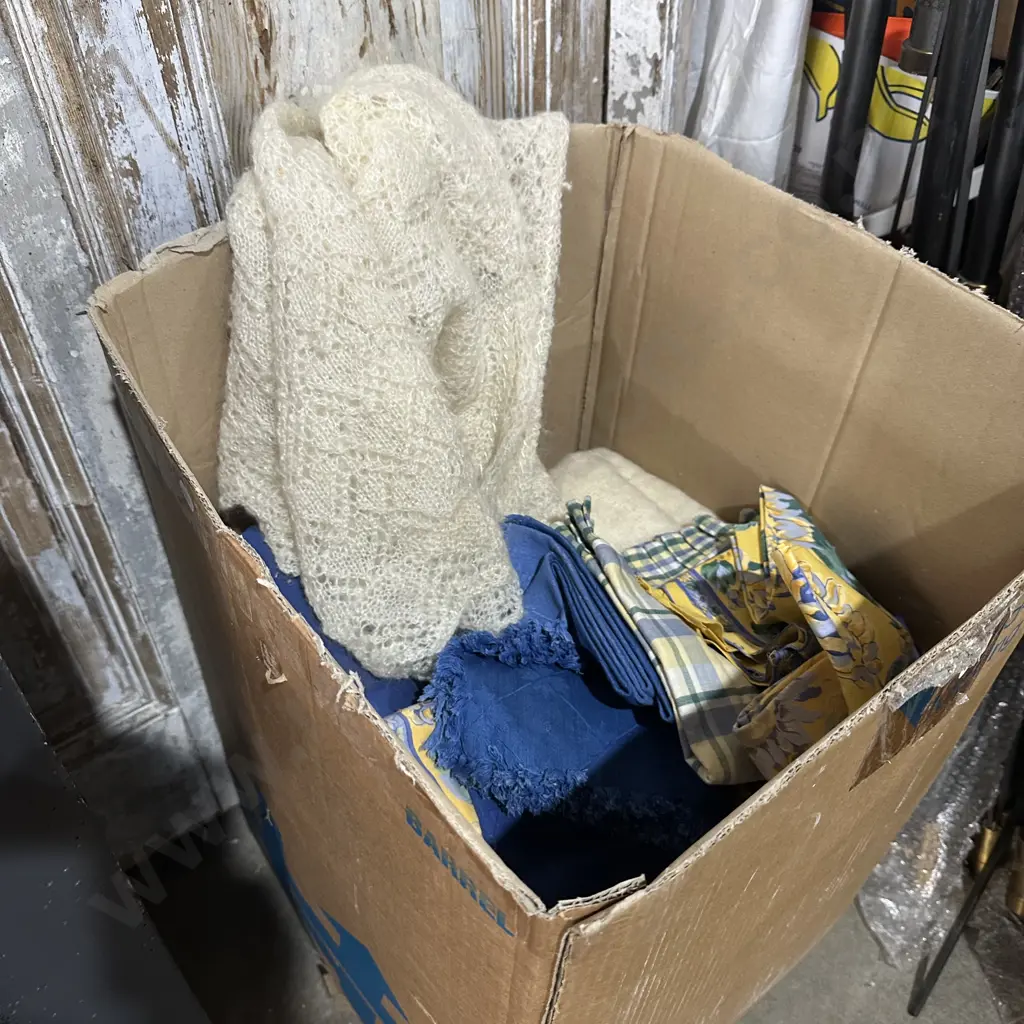 Large lot and box of bedding Image 1++