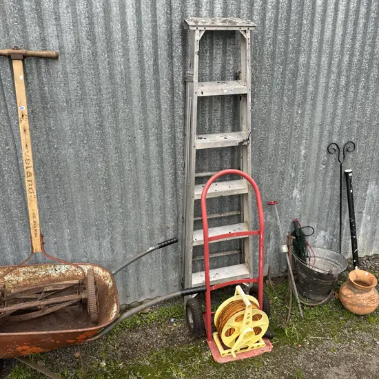 lead, trolley and ladder
