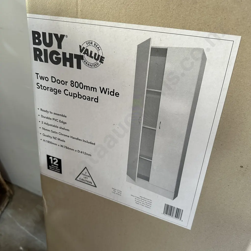 2 x as new double door cupboards (flat packed) Image 1++
