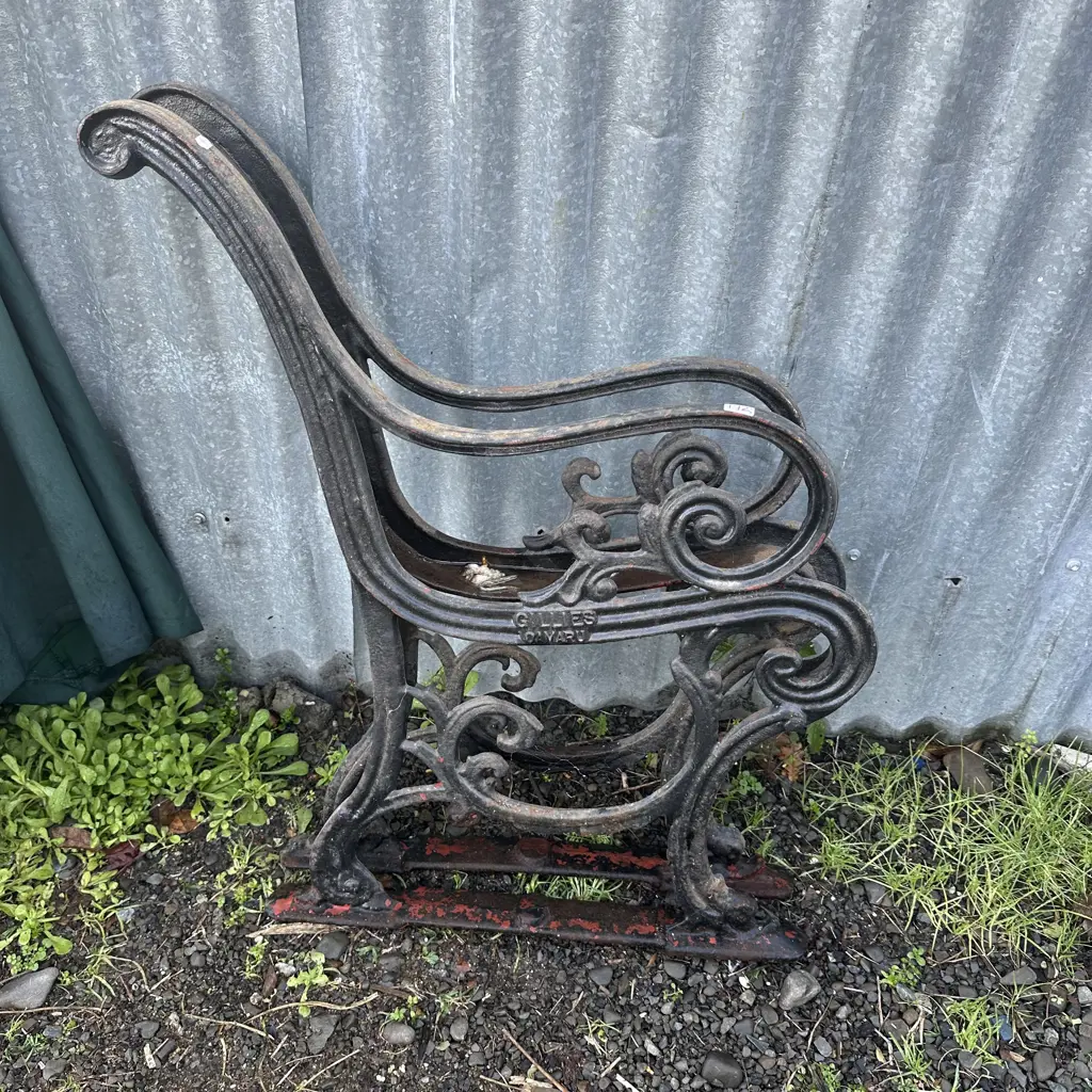 Pr of park bench ends by Gillis of Oamaru Image 1++
