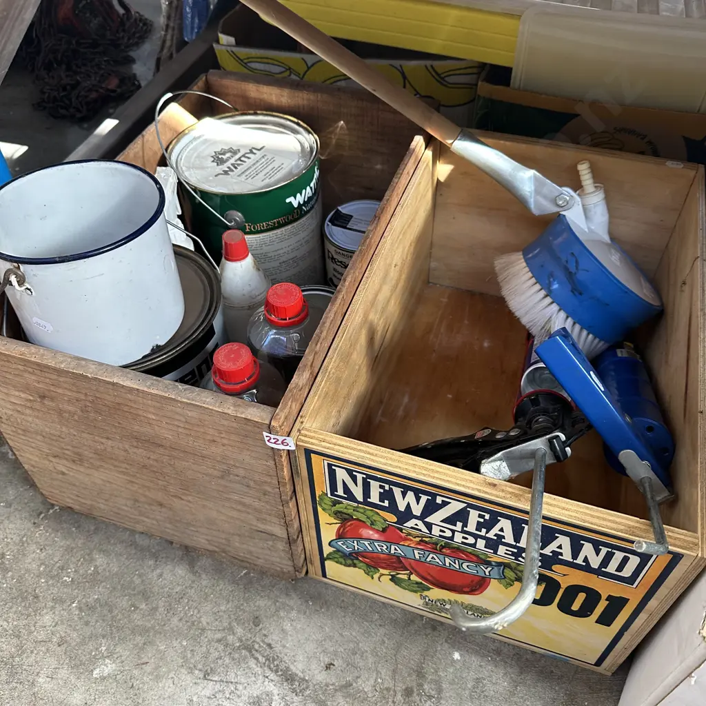2 wooden boxes, stain etc Image 1++