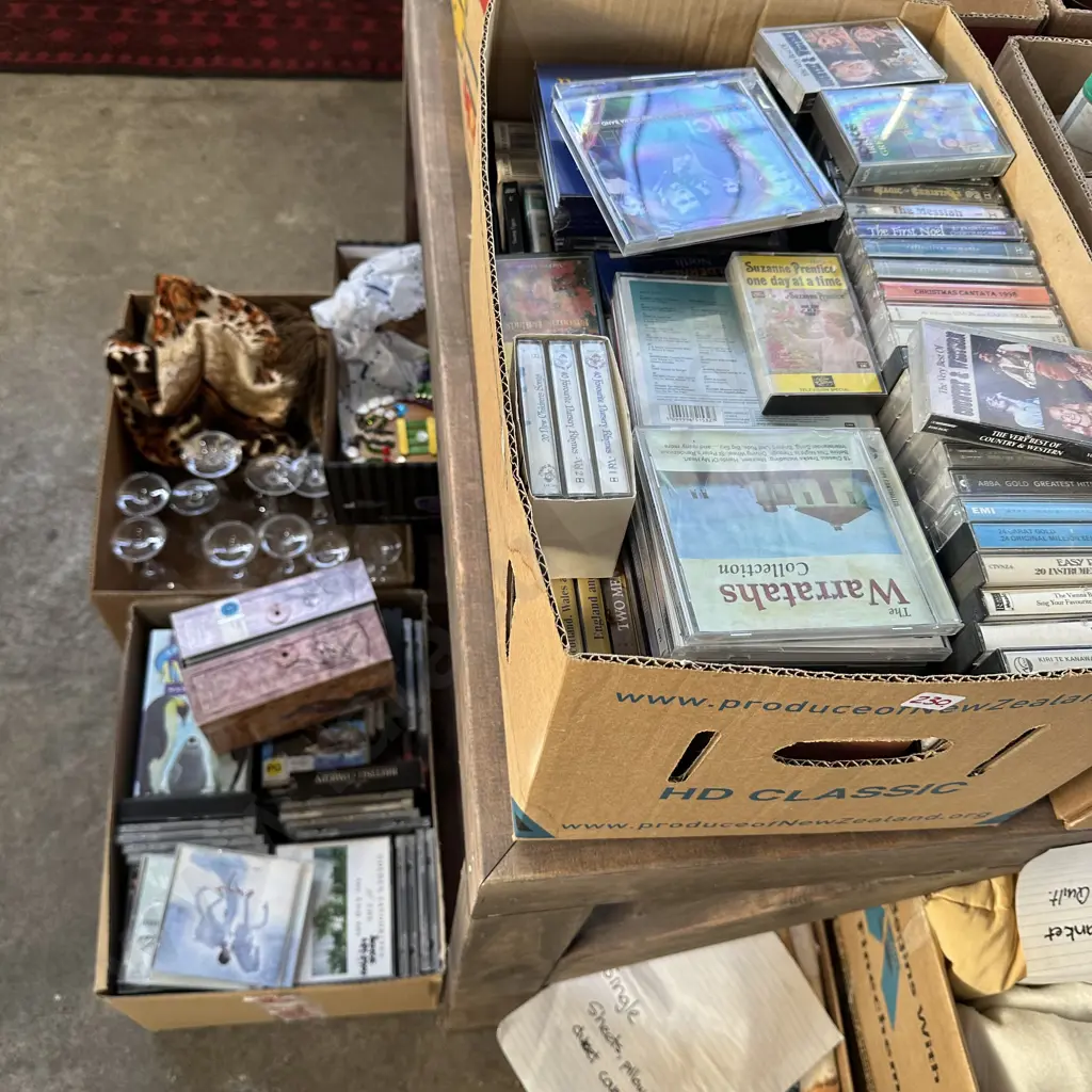 2 box CDs, tapes, VHS Image 1++