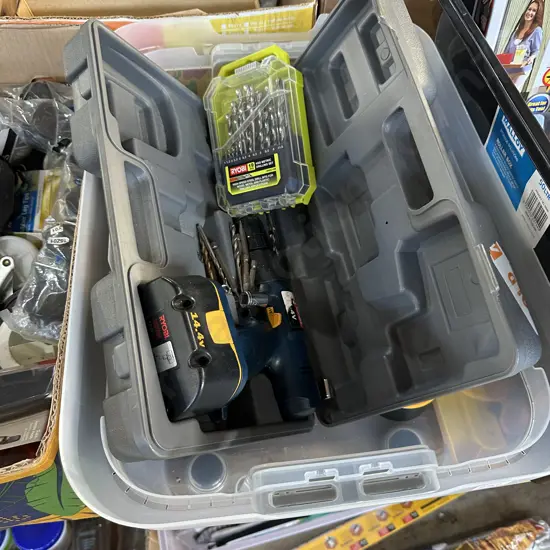 Cordless drill and bits