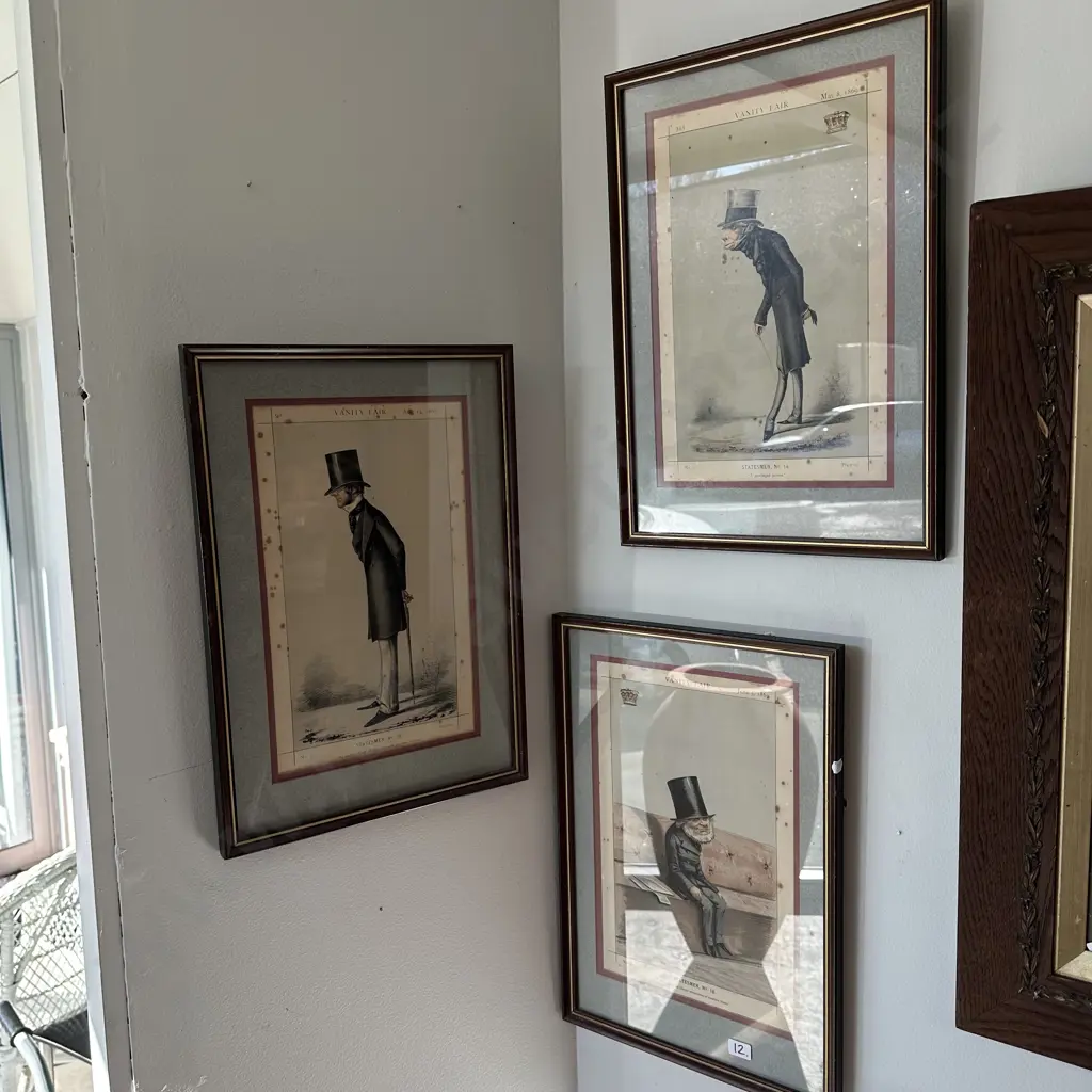 3 original Vanity Fair prints 1869 plus other print Image 1++