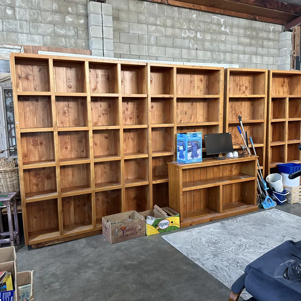 Custom built wooden book shelf 4pc ( not the small one in front) Image 1++