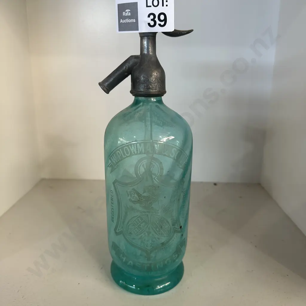 Plowmans Hastings Blue glass soda syphon Image 1++