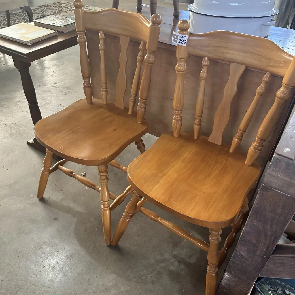 Pr of Rimu kitchen chairs Image 1++