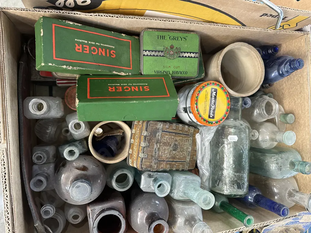 small bottles, singer sewer parts etc Image 1++
