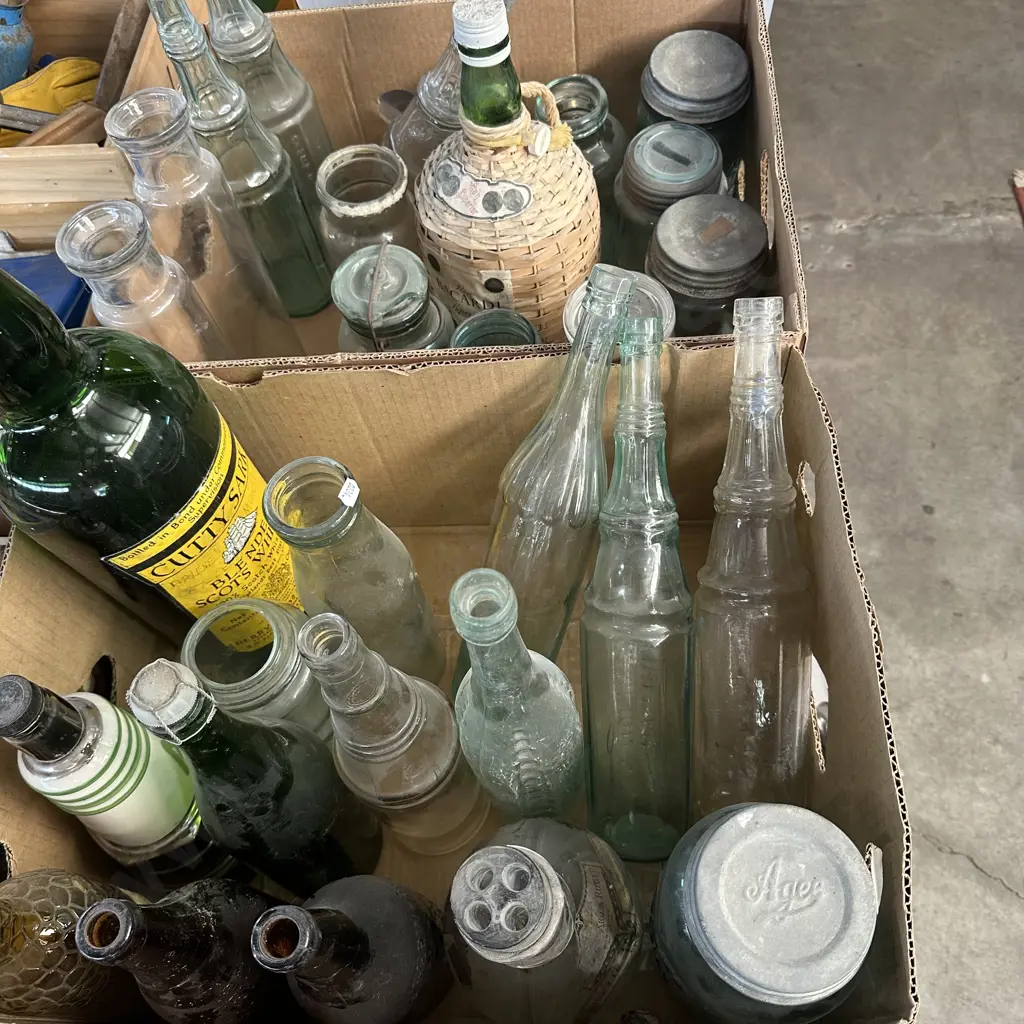2 box old bottles and jars Image 1++