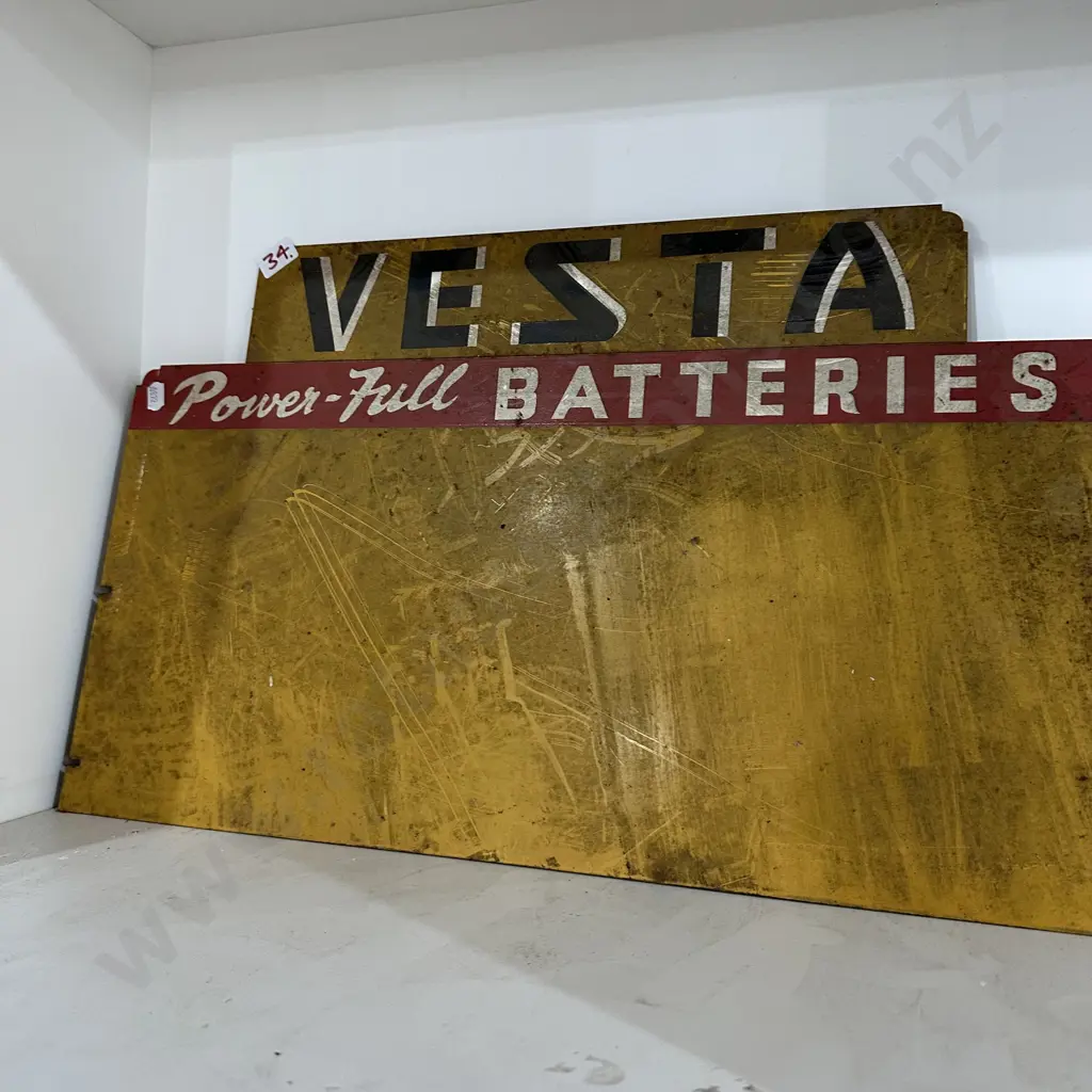Vesta tin battery sign Image 1++