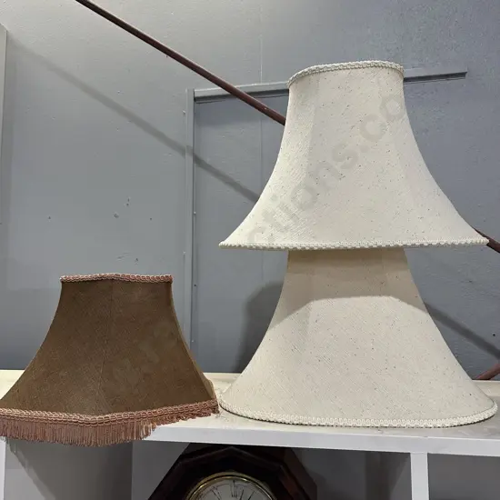 Pr of lamp shades plus other