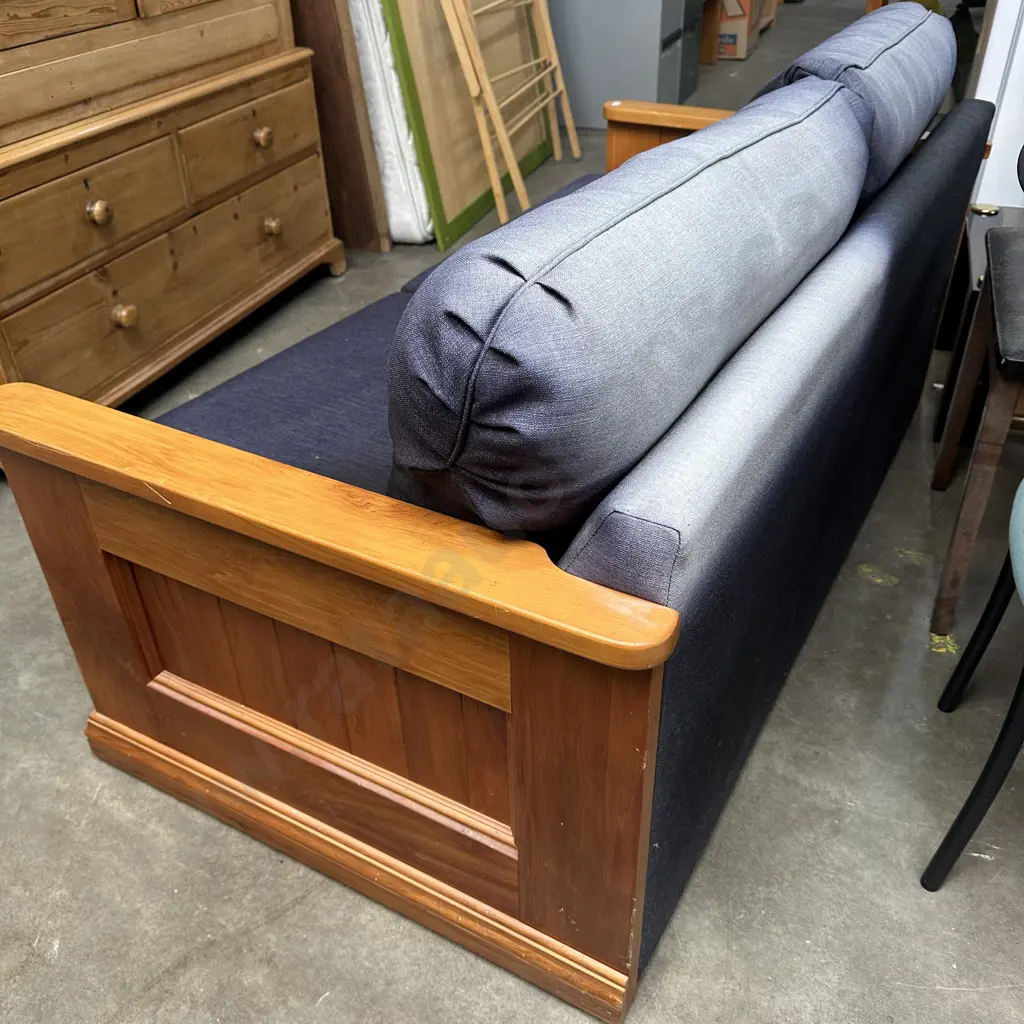 Rimu frame innerspring sofa bed (sun damaged fabric) Image 1++