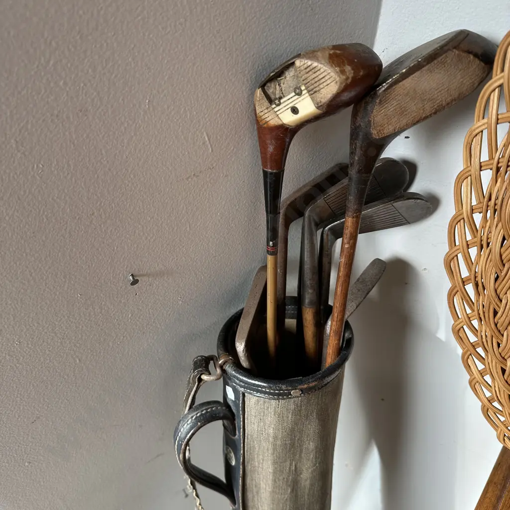 Hickory shaft golf clubs and bag Image 1++