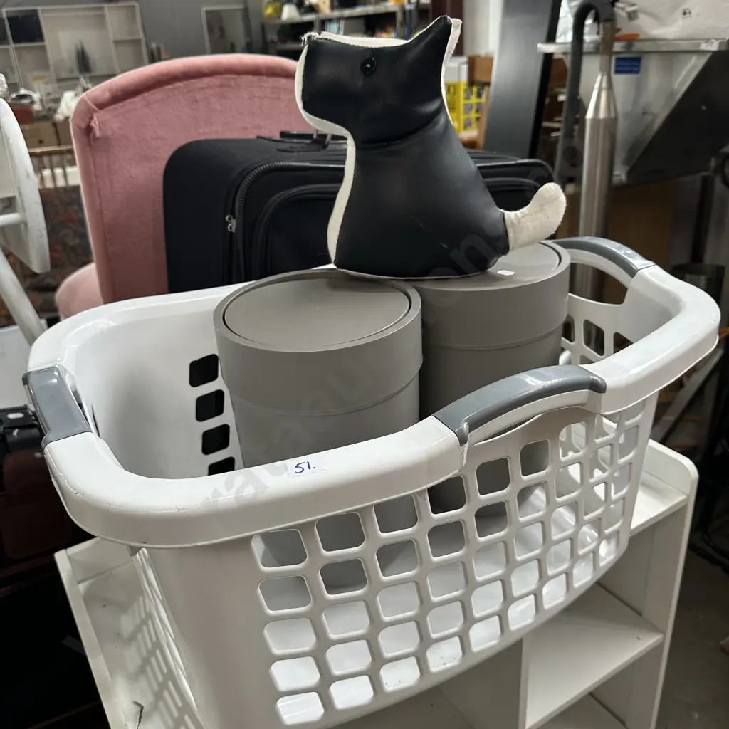Wash basket, bins and door stop Image 1++