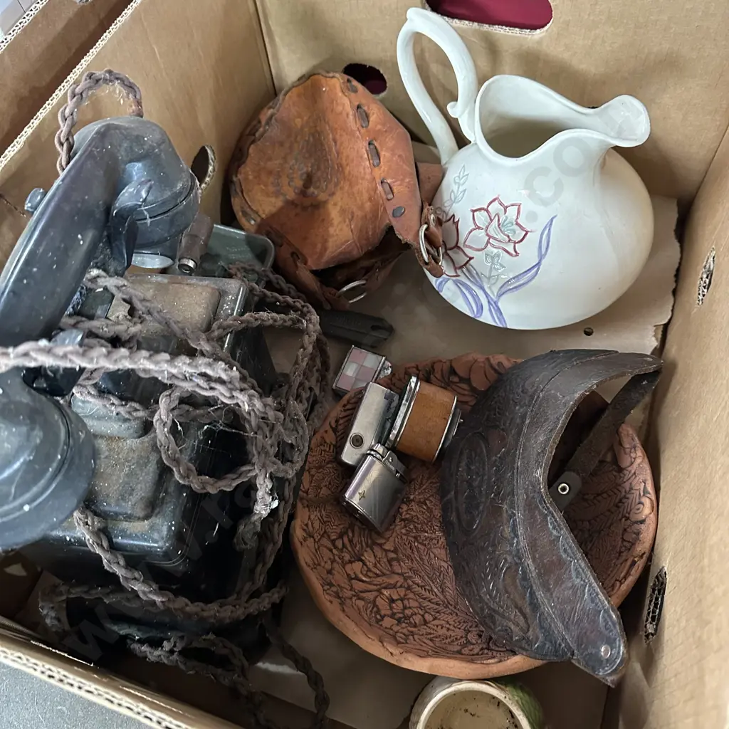 Telephone, leatherware and lighter collection Image 1++