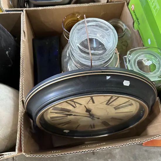 Clock and vases