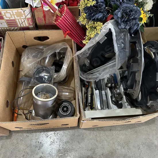 2 box cutlery etc