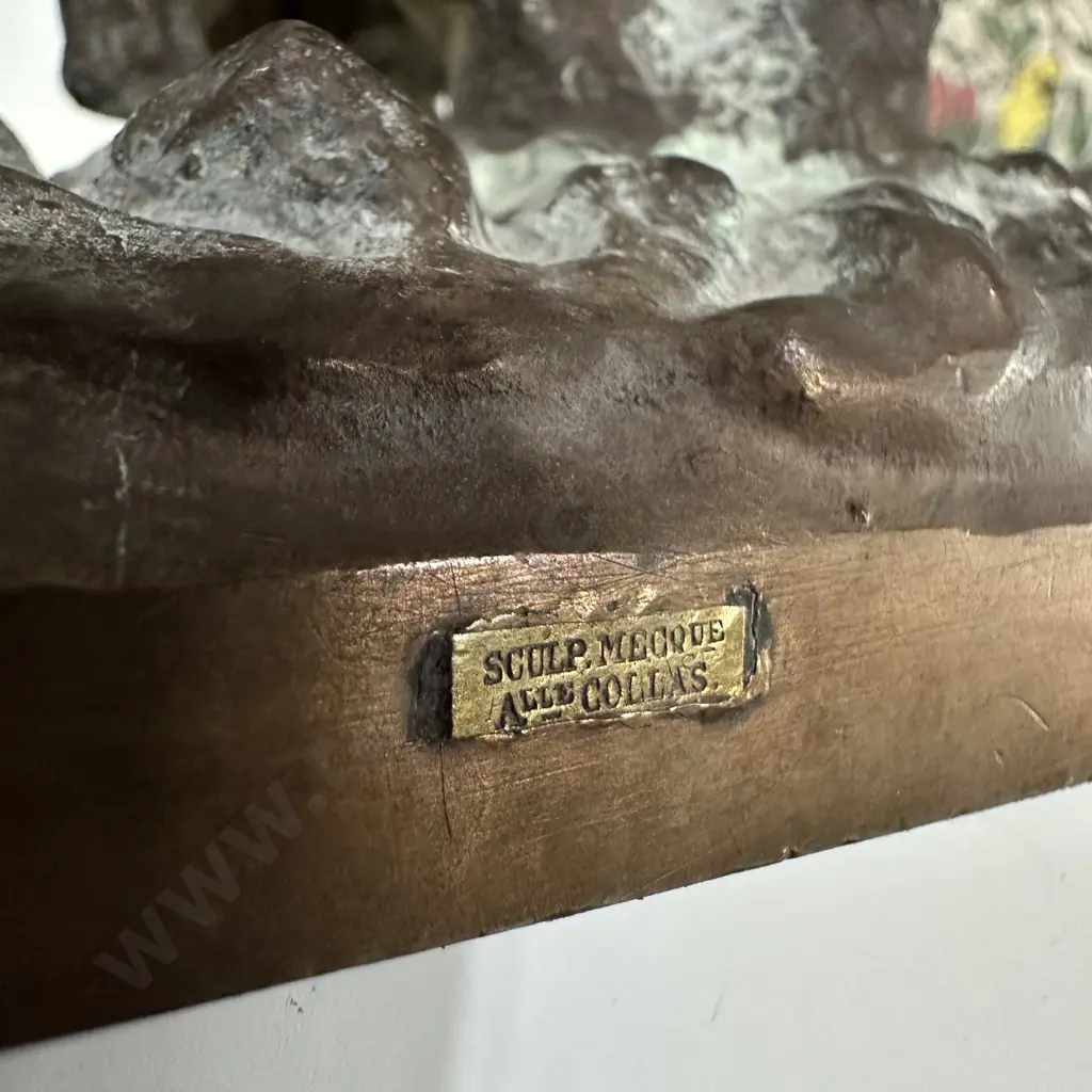 Bronze sculpture stamped & signed SCULP. MECQUE ALLE COLLAS Image 1++