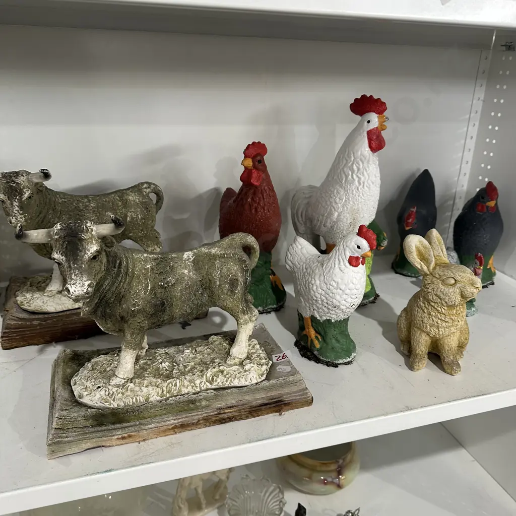 Concrete chickens plus plaster bulls Image 1++