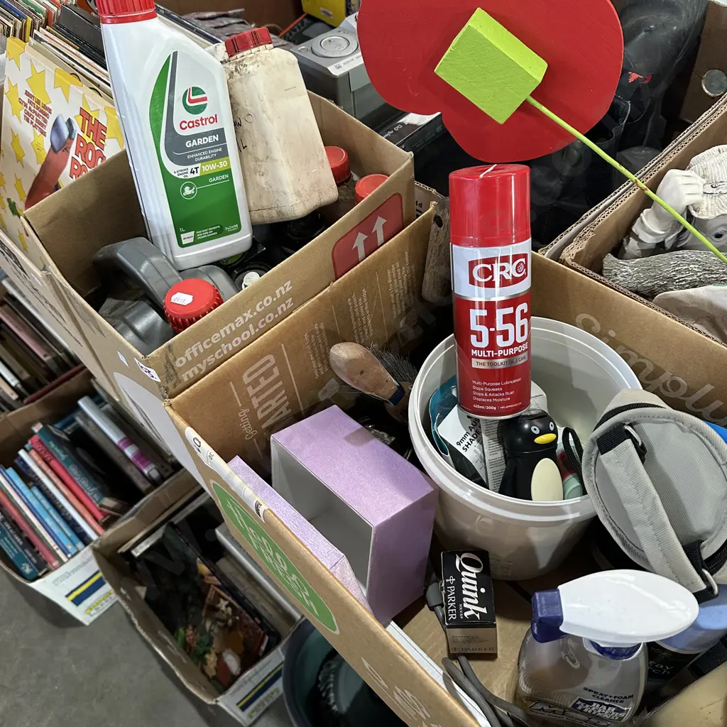 2 boxes oils and sprays etc Image 1++