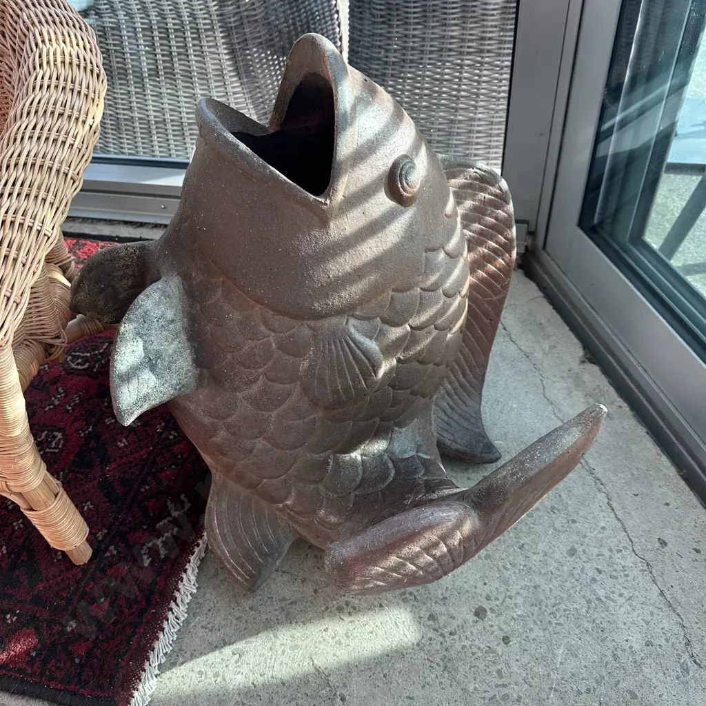 Terracotta fish with repair - 52cm Image 1++