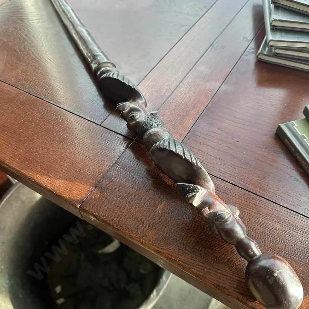 Carved African hardwood staff Image 1++
