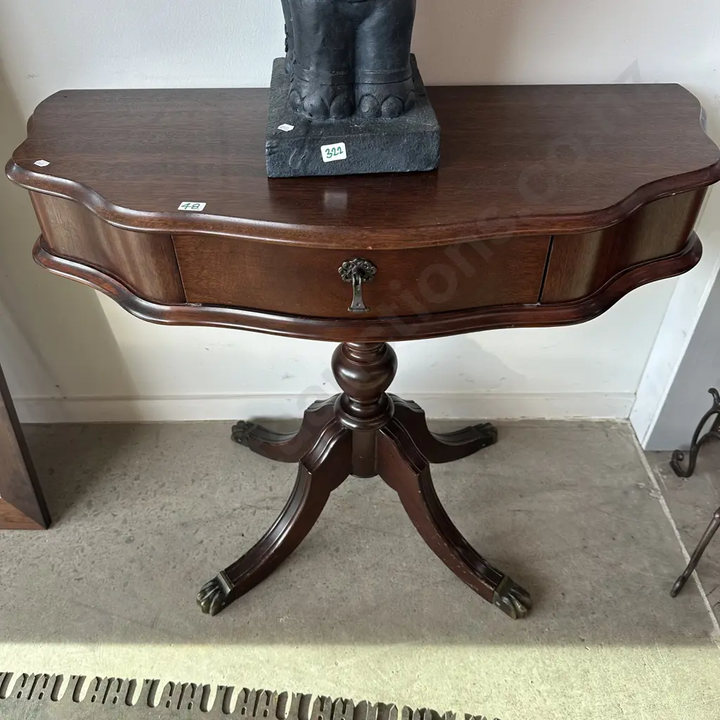 Solid mahogany hall table with drawer Image 1++
