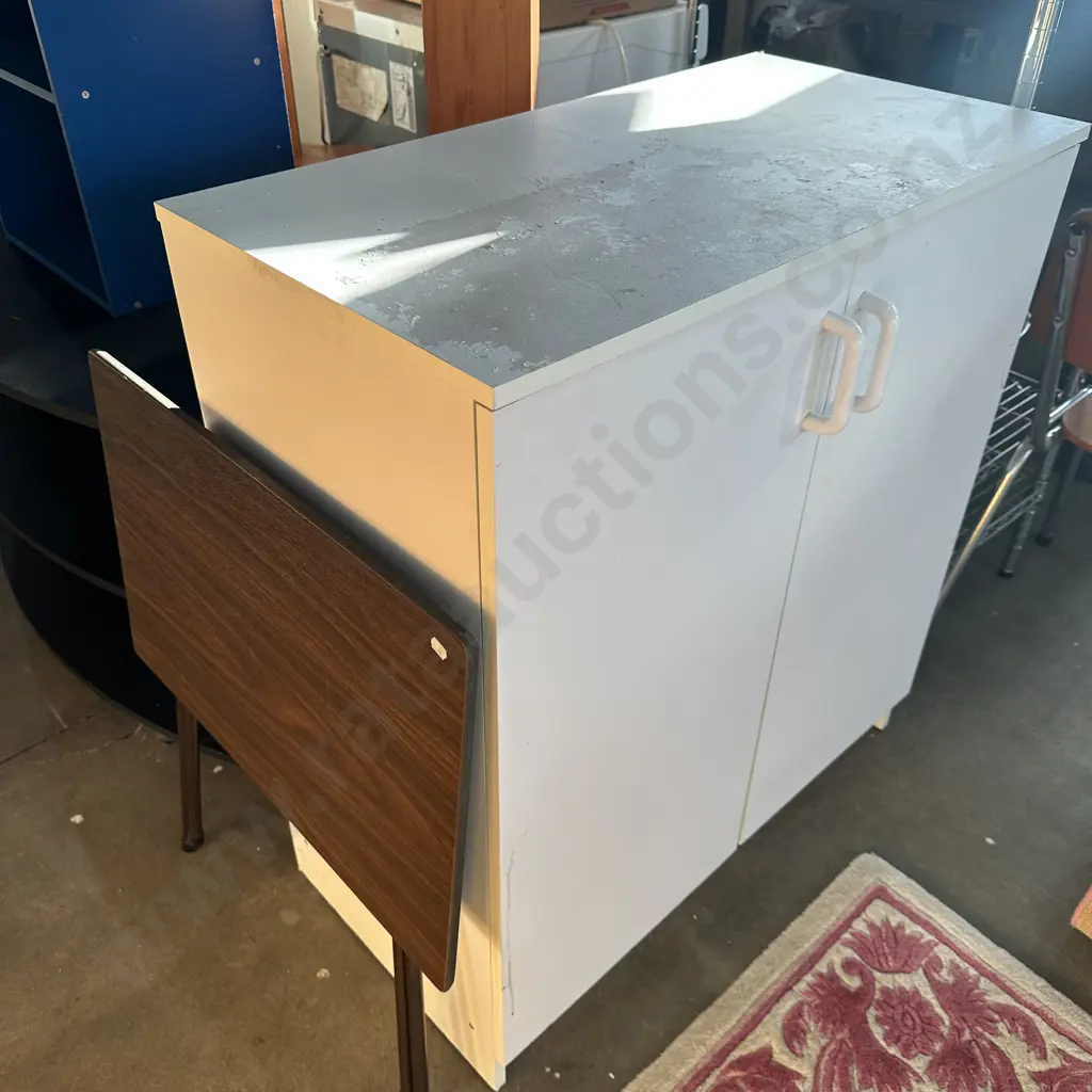 White bookcase and cupboard,folding table Image 1++
