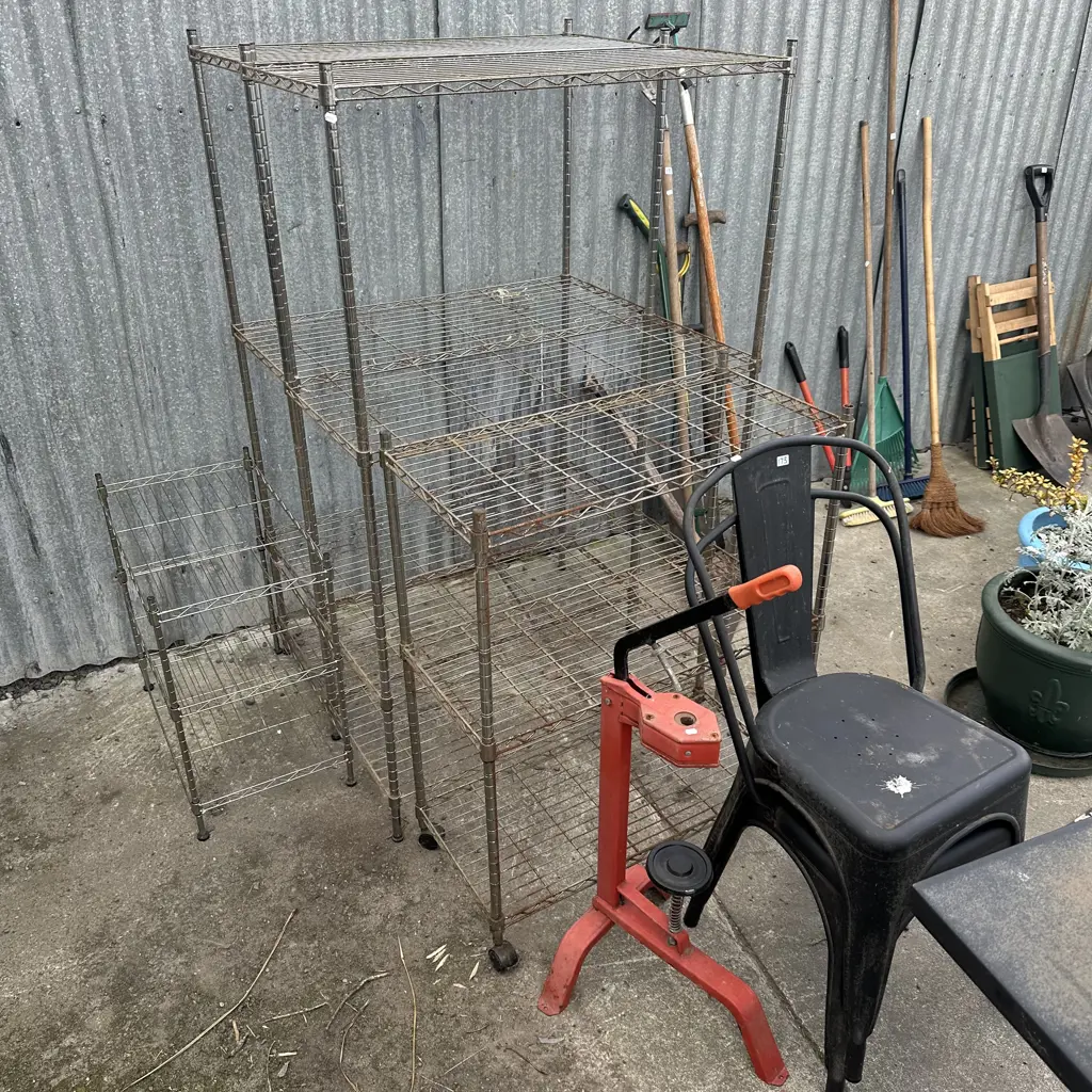 2 chairs, device, garage shelves Image 1++