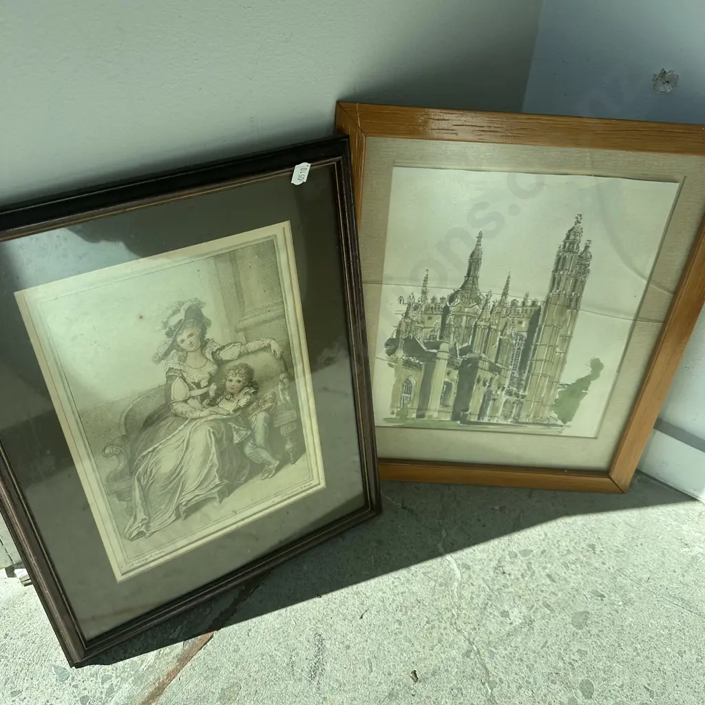 Etching by L. Crawshaw 10cm x 12cm (plus 2 small prints) Image 1++