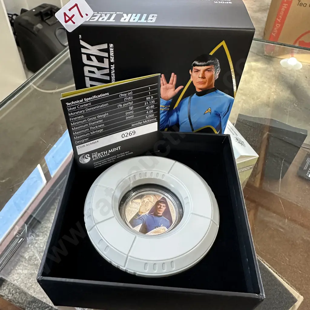 2015 1oz silver coin, "Spock" Perth Mint Image 1++